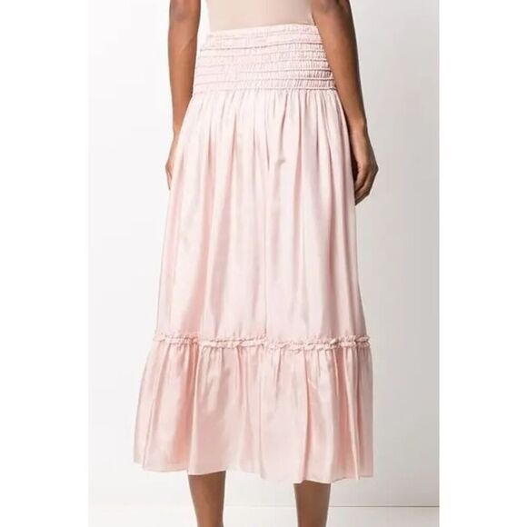 Tory Burch Silk Corded Skirt in Iced Pink Sz. 12 - Picture 2 of 7